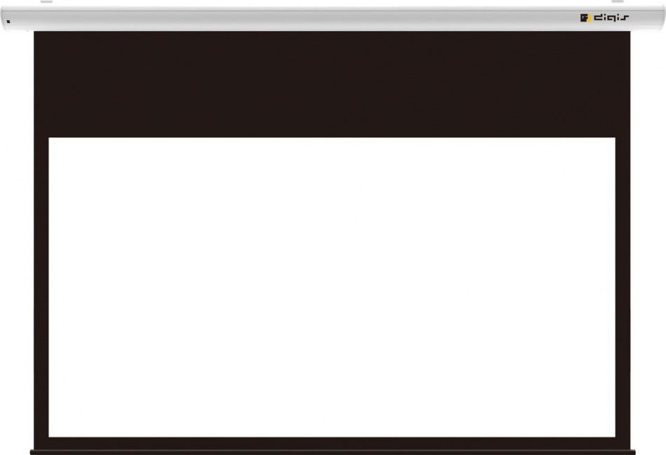 Экран настенный с электроприводом Digis Ellipse DSEES-16905W_50 MW, корпус Белый, 16:9, 131", 300x220 (290x163), RS232, ИК, пульт ДУ, триггер
