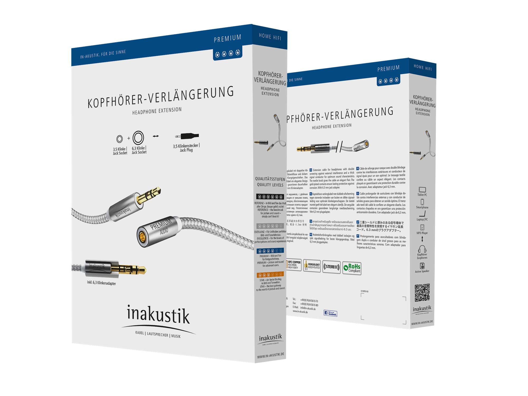 Кабель межблочный In-Akustik Premium Extension Audio Cable 3.0m 3.5mm jack3.5mm jack(F)+6.3 jack adapter #00410203