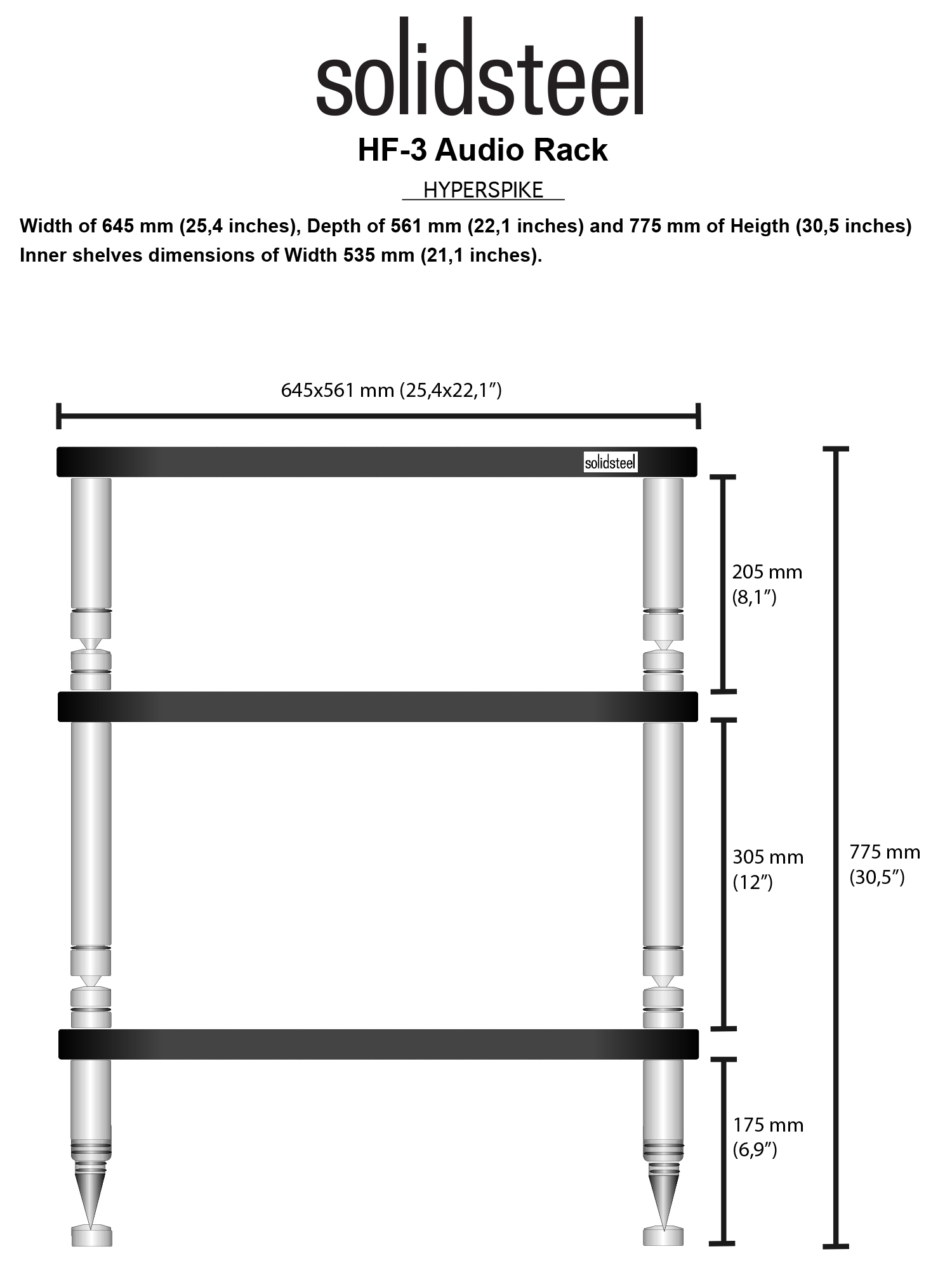 Стенд Solidsteel HF-3 Glossy White