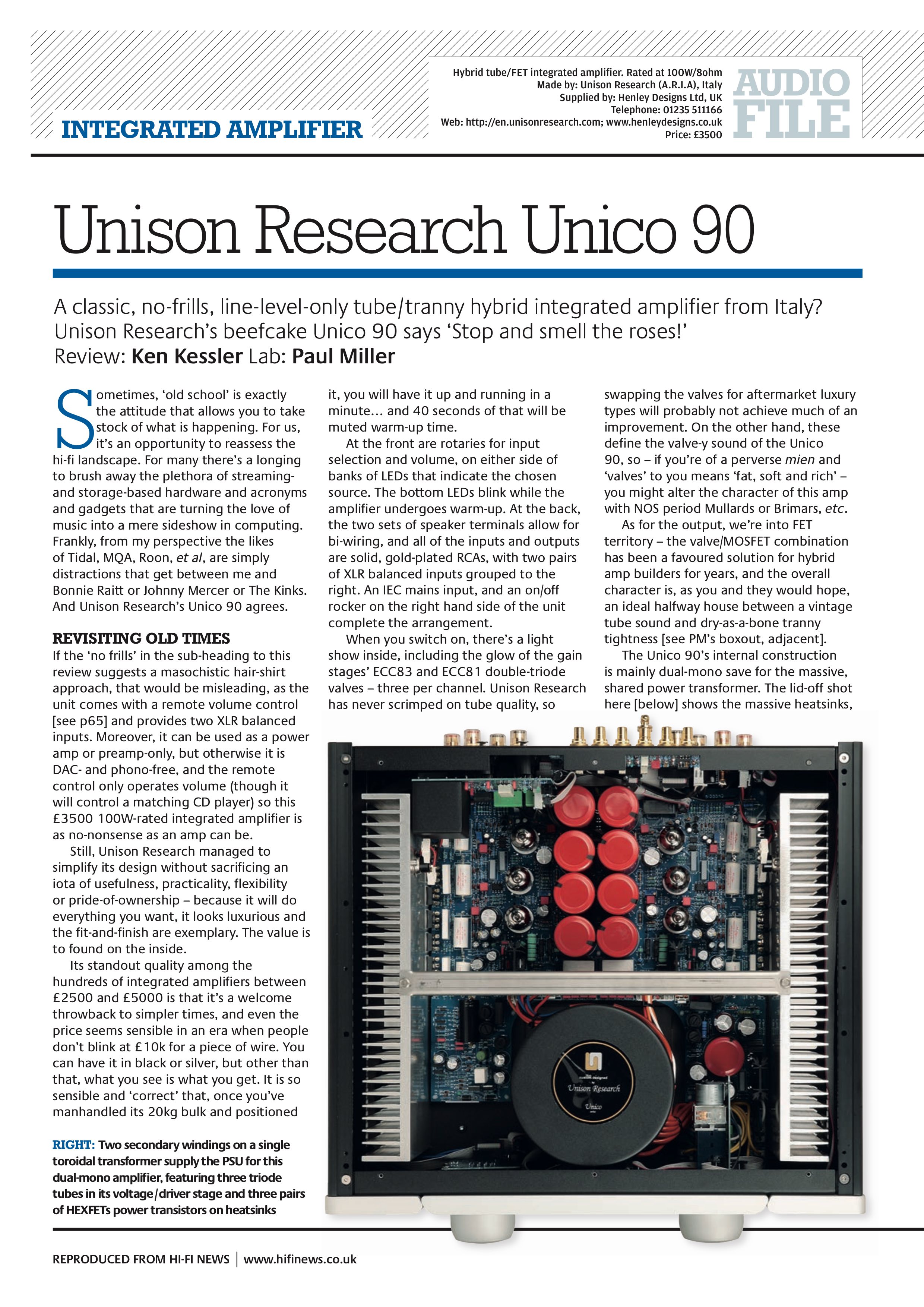 Стереоусилитель Unison Research UNICO 90 Black